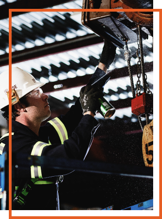 Hoist and Crane technician working on crane equipment