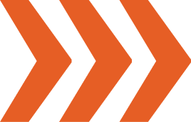 Three orange chevrons brand element