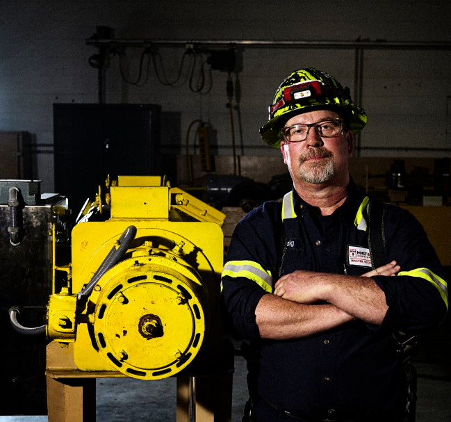 Technician portrait with machinery