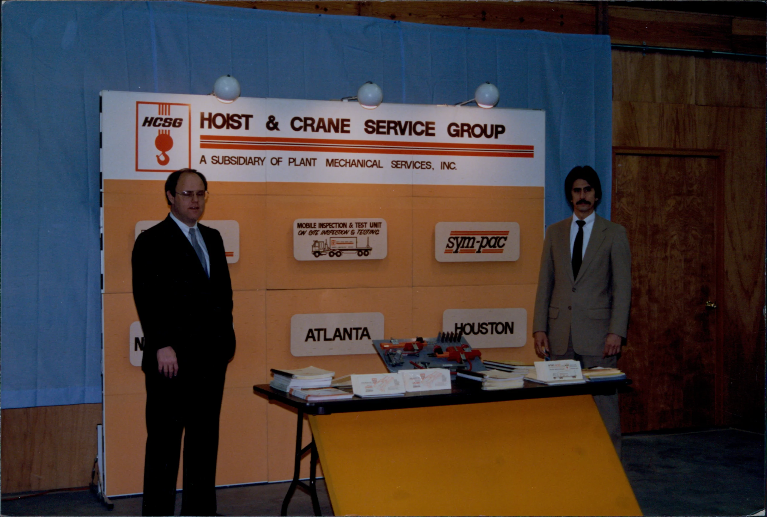 Vintage photo of Hoist and Crane at a trade show
